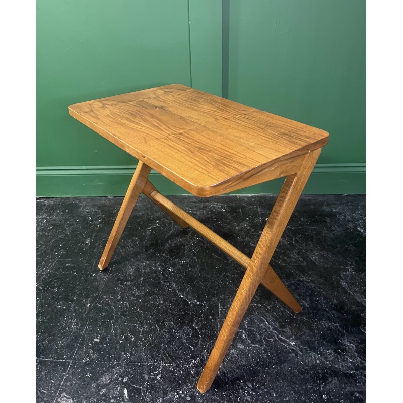 Vintage Z-Leg nesting tables in walnut and oakwood by Bengt Ruda, 1960s