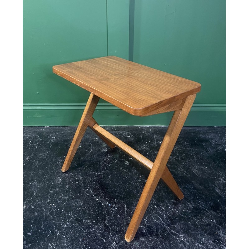 Vintage Z-Leg nesting tables in walnut and oakwood by Bengt Ruda, 1960s