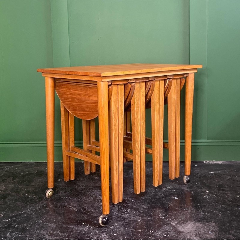 Vintage teak nesting tables by Poul Hundevad for Novy Domov, 1960s