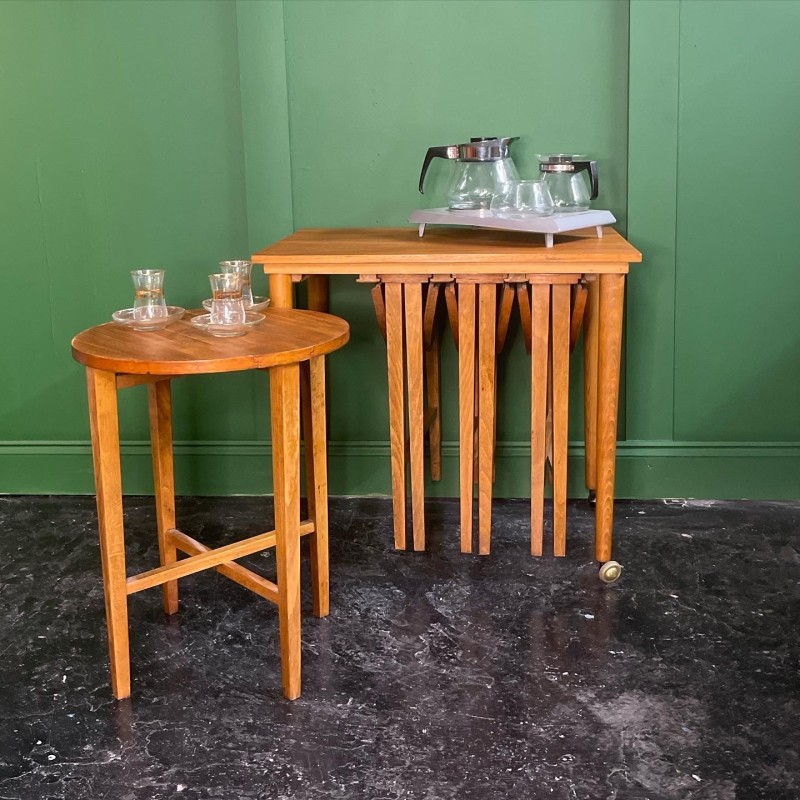 Tavolini vintage in teak di Poul Hundevad per Novy Domov, 1960