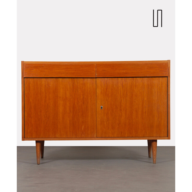 Vintage oakwood highboard with two swing doors by Up Zavody, 1960