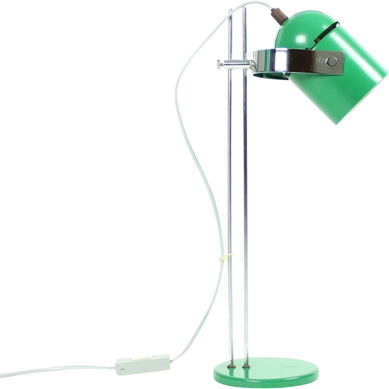 Combi Lux chromed and green metal table lamp, Stanislav JINDRA - 1970s 