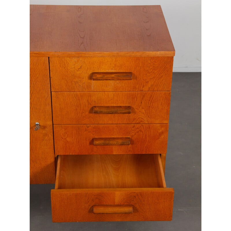 Vintage oak chest of 4 drawers for Up Zavody, Czechoslovakia 1960s