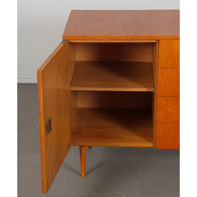 Vintage oak chest of 4 drawers for Up Zavody, Czechoslovakia 1960s