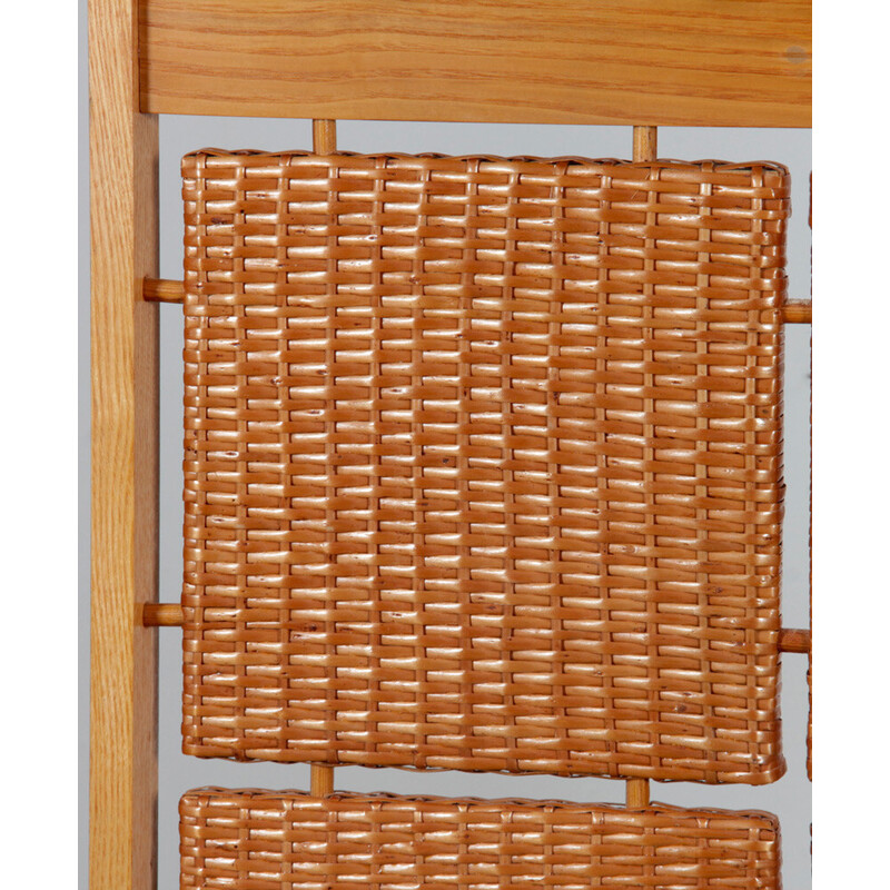 Vintage coat rack in rattan for Uluv, Czech Republic 1960s