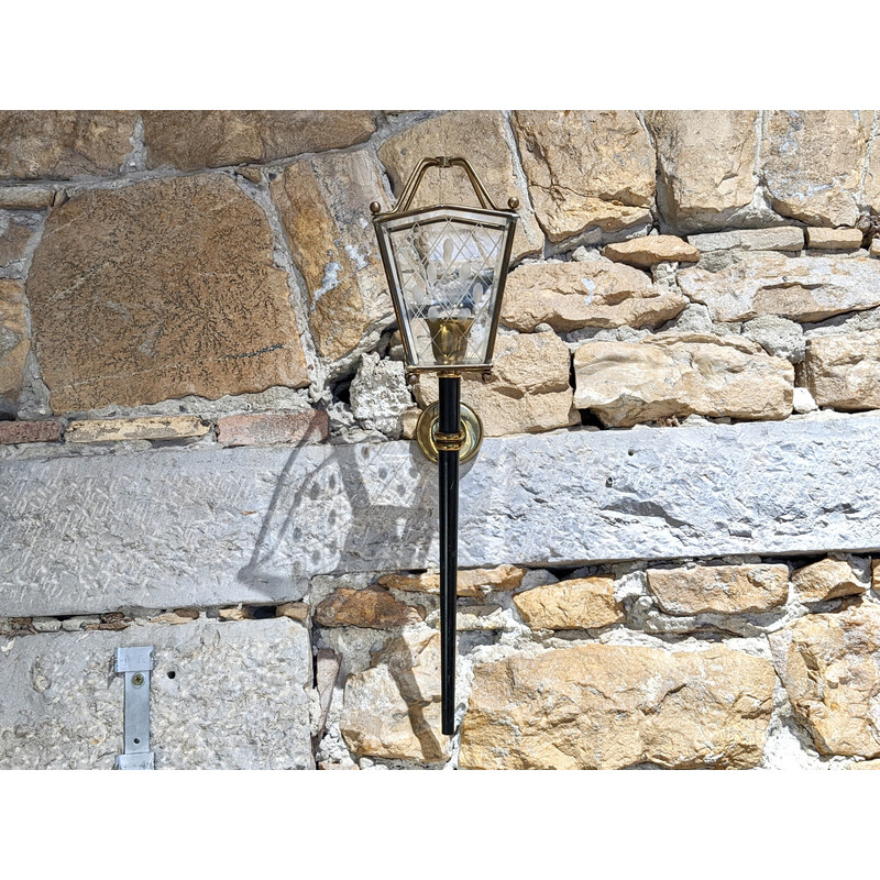 Lampada da parete vintage in ottone e metallo