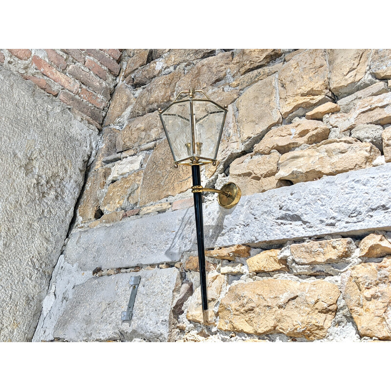 Lampada da parete vintage in ottone e metallo