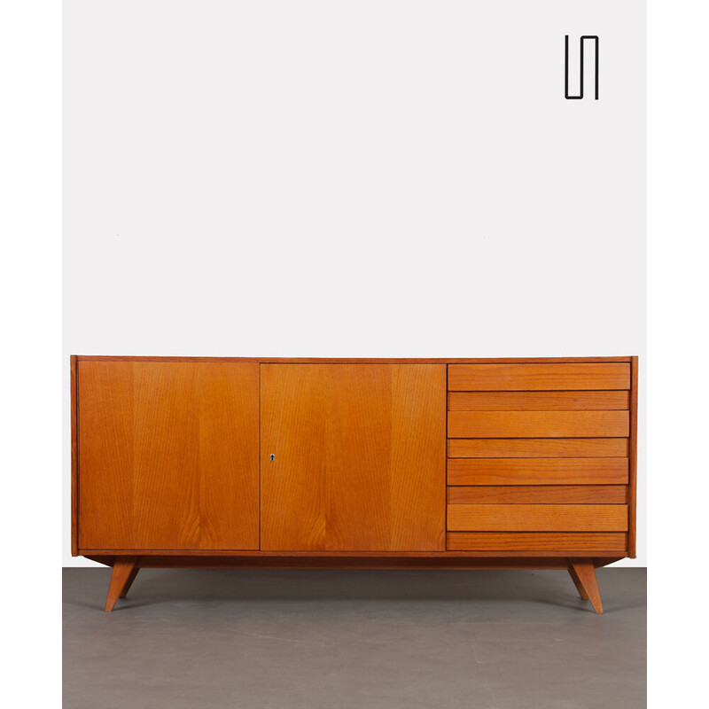 Vintage U-460 oak and plastic sideboard by Jiroutek for Interier Praha, Czech Republic 1960s