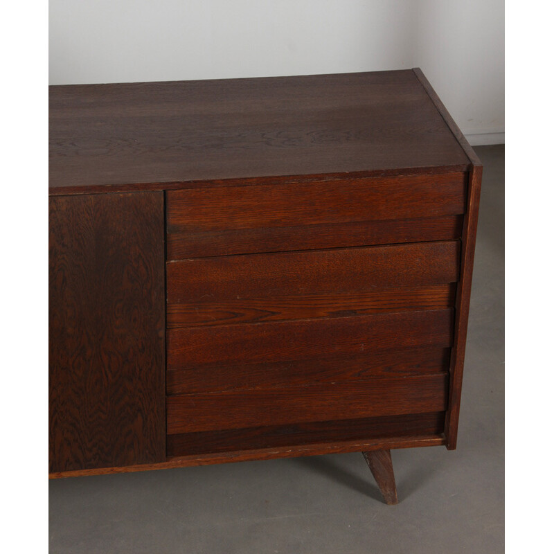 Vintage U-460 sideboard in dark oak and plastic by Jiri Jiroutek for Interier Praha, Czech Republic 1960s