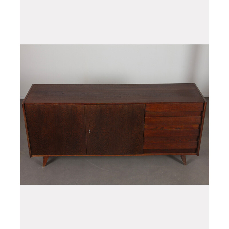 Vintage U-460 donker eiken en kunststof dressoir van Jiri Jiroutek, Tsjechië 1960