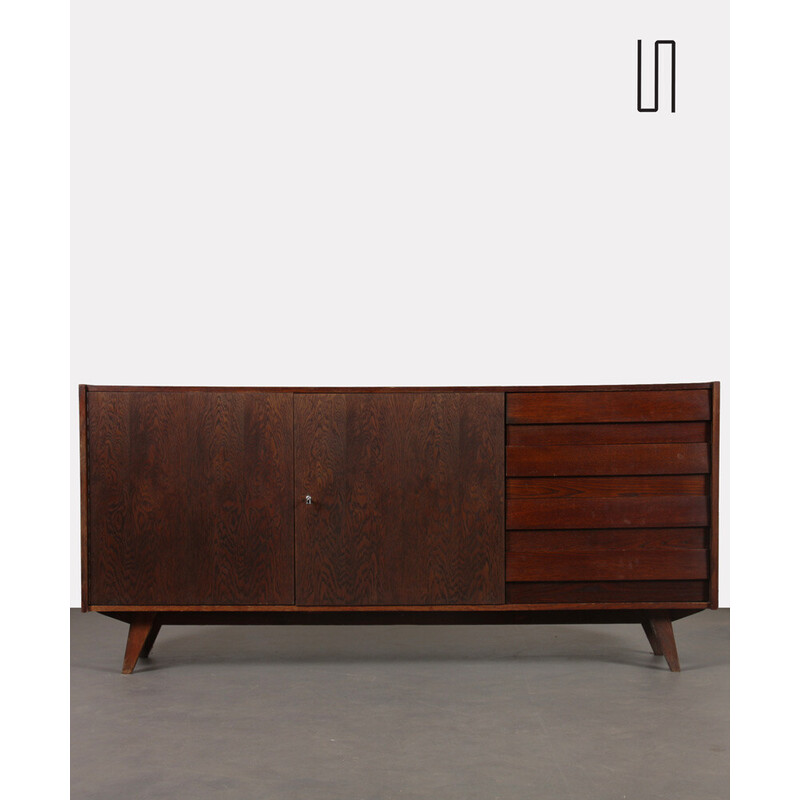 Vintage U-460 sideboard in dark oak and plastic by Jiri Jiroutek for Interier Praha, Czech Republic 1960s