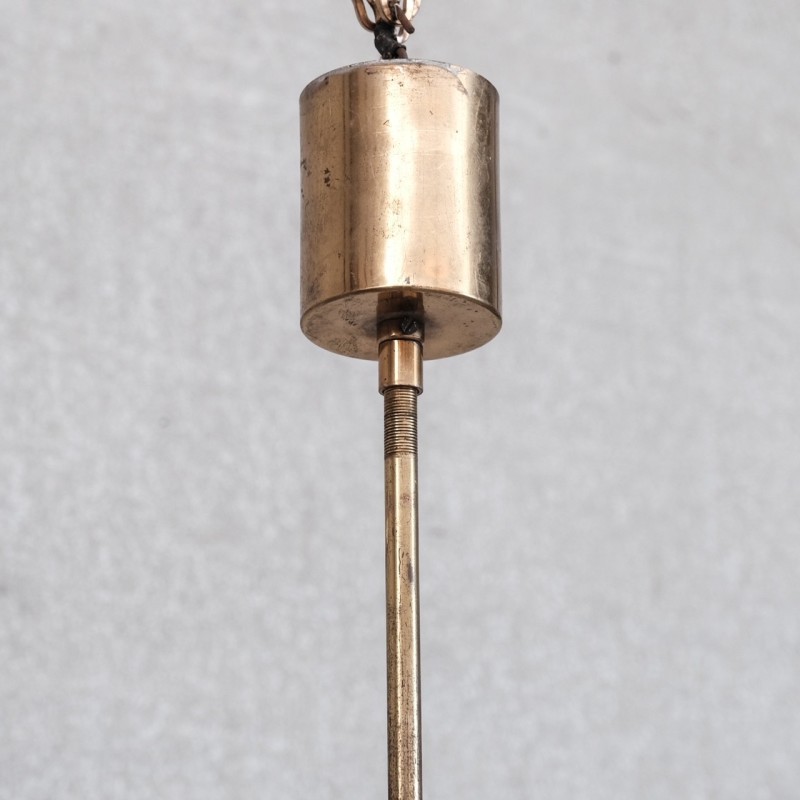 Vintage adjustable brass pendant lamp, Italy 1960s
