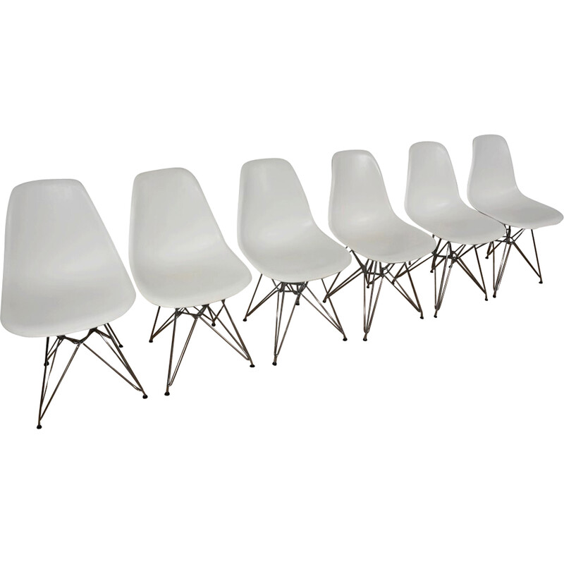 Conjunto de 6 cadeiras Dsr vintage em cromado e aço cromado por Ray e Charles Eames para Vitra, 1960