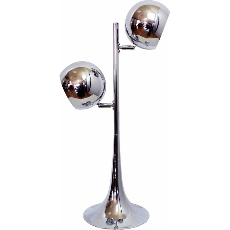 Lampada da tavolo Eye ball in metallo vintage, 1970-1980