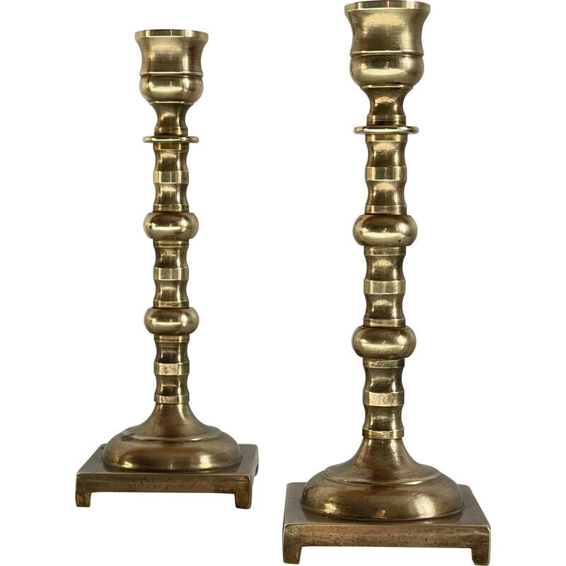 Pair of vintage brass candlesticks, England