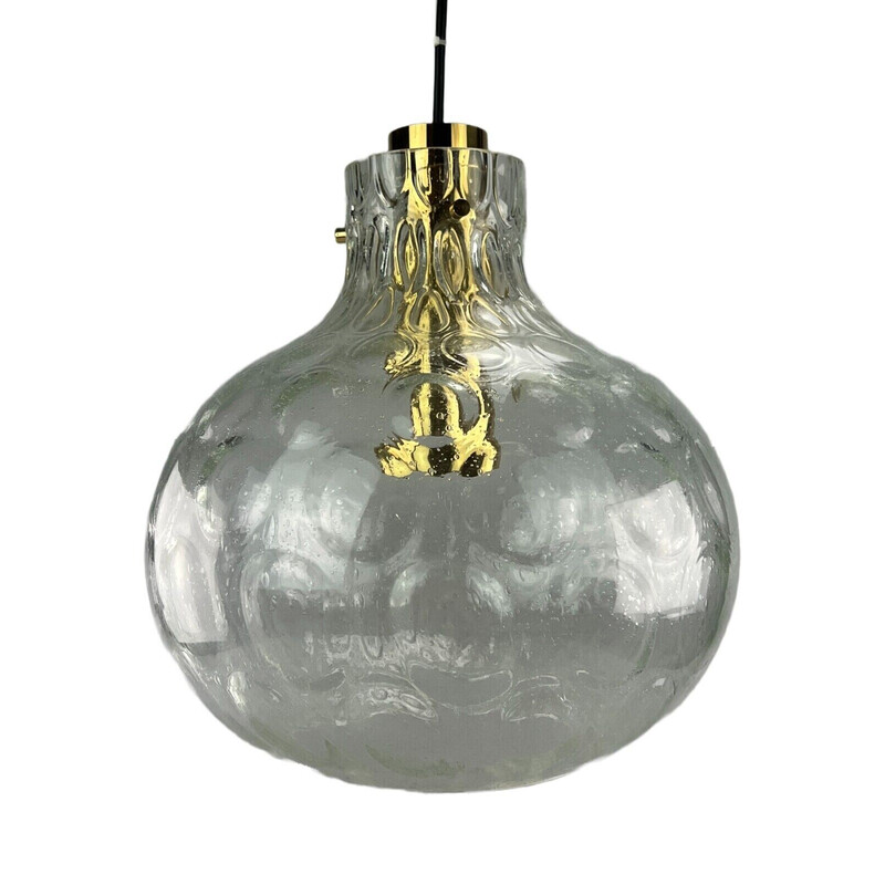 Vintage glass ceiling lamp for Glashütte Limburg, Germany 1960s-1970s