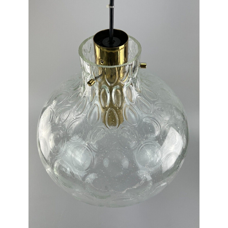 Vintage glass ceiling lamp for Glashütte Limburg, Germany 1960s-1970s