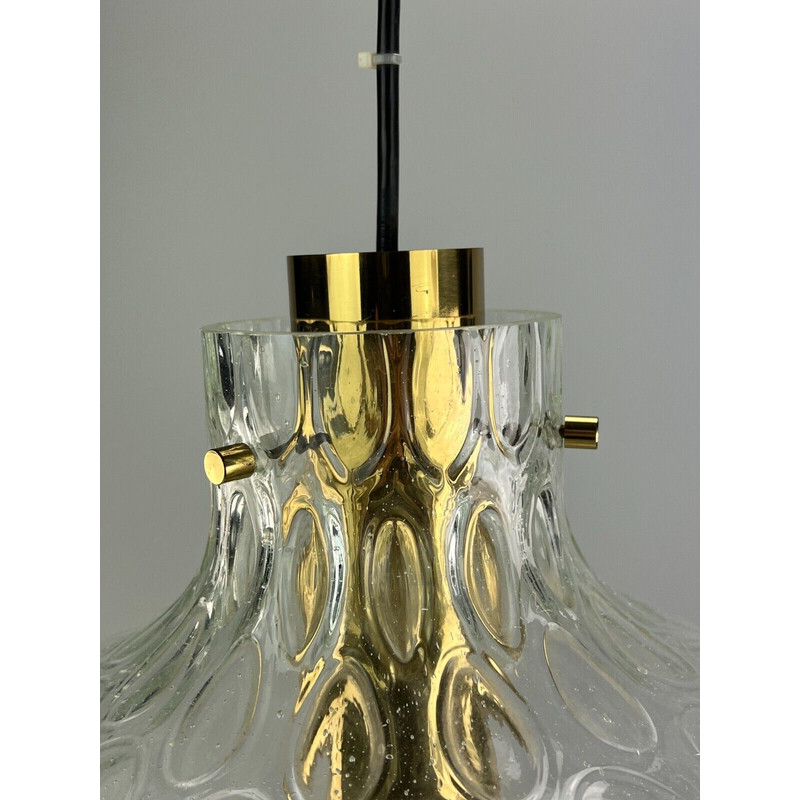 Vintage glass ceiling lamp for Glashütte Limburg, Germany 1960s-1970s