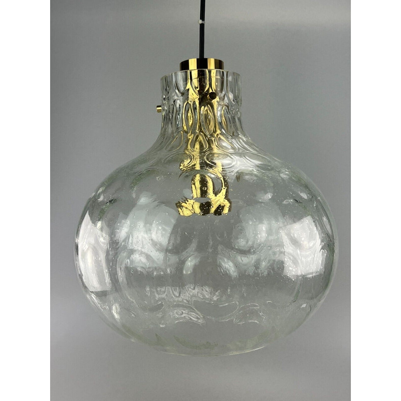 Vintage glass ceiling lamp for Glashütte Limburg, Germany 1960s-1970s