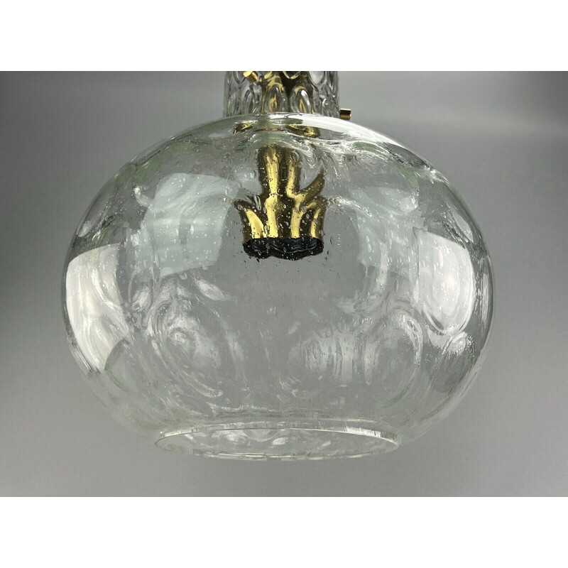 Lampada da soffitto in vetro vintage per Glashütte Limburg, Germania 1960-1970