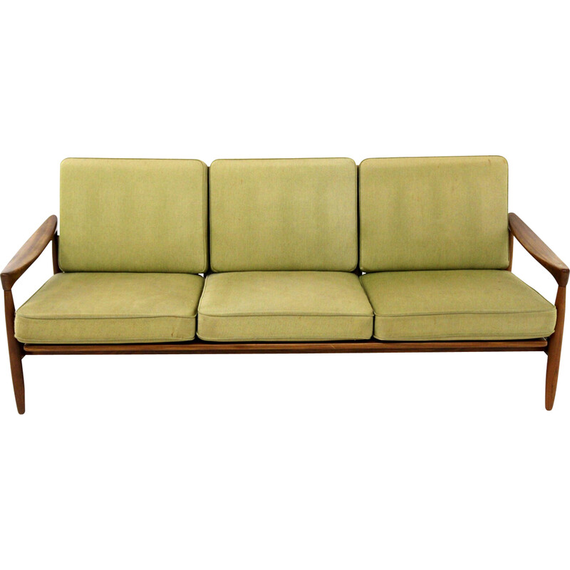 Vintage teak and fabric sofa by Erik Wørtz for Möbel-Ikea, Sweden 1960s