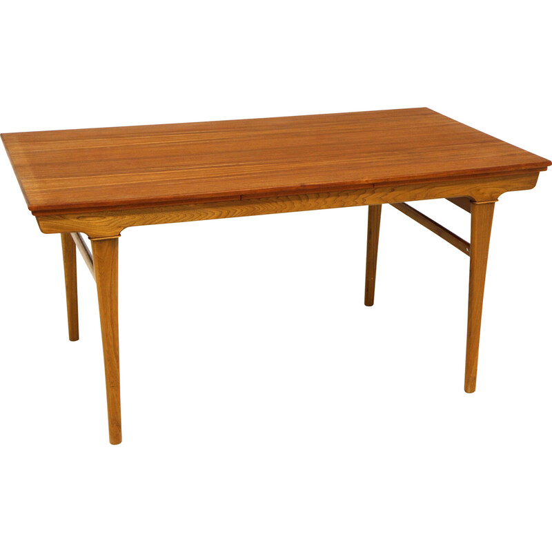 Vintage extendable "portfolio" table in teak and oak, Denmark 1960s