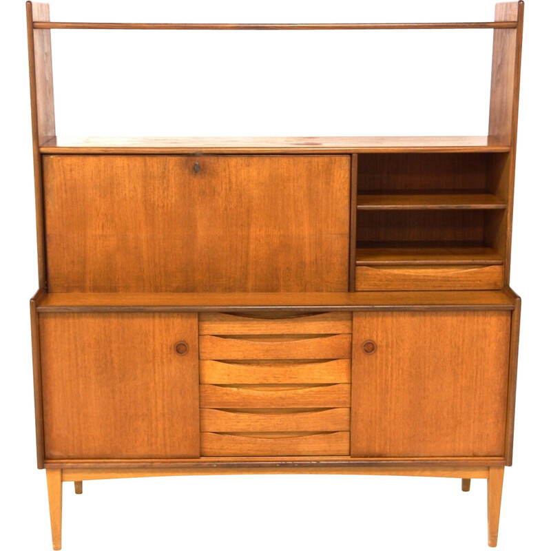 Vintage teak and oak secretary for Bräntorps, Sweden 1960s