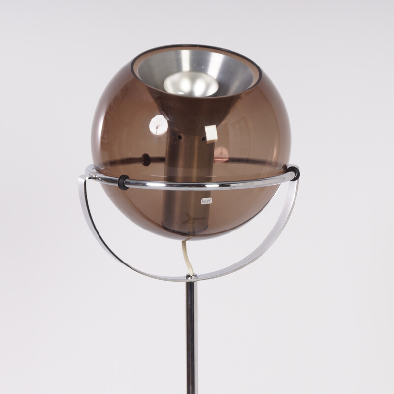 Globe Floor Lamp in smoked glass by Frank Ligtelijn for RAAK - 1960s