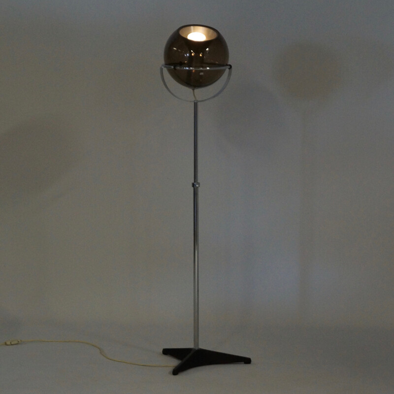 Globe Floor Lamp in smoked glass by Frank Ligtelijn for RAAK - 1960s