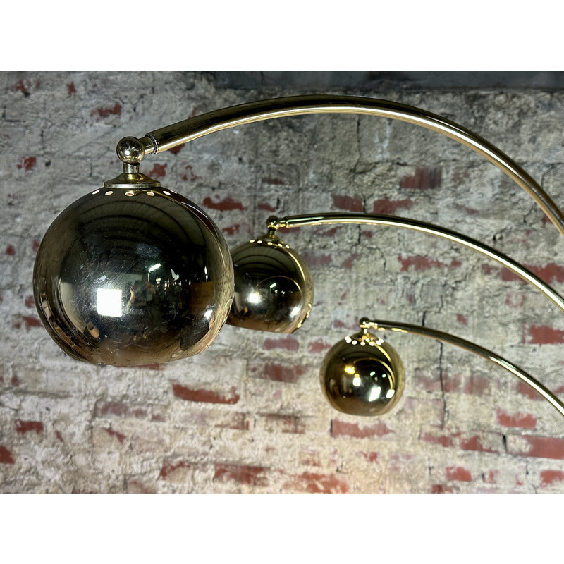 Vintage-Stehlampe aus vergoldetem Metall und Marmor von Goffredo Reggiani, 1970