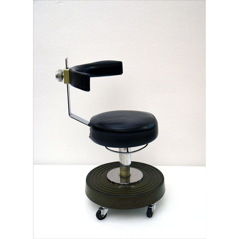 Vintage dentist's stool on wheels by Girolet, France 1960s