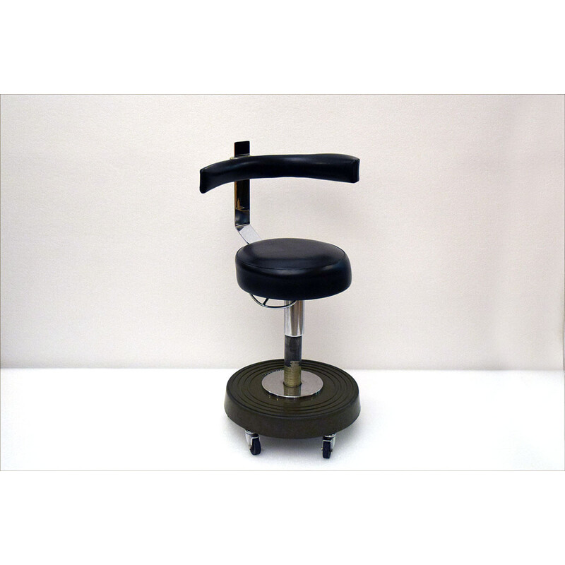 Vintage dentist's stool on wheels by Girolet, France 1960s