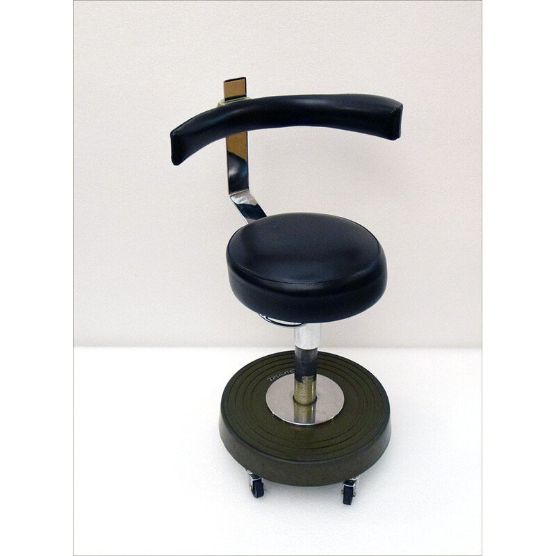 Vintage dentist's stool on wheels by Girolet, France 1960s