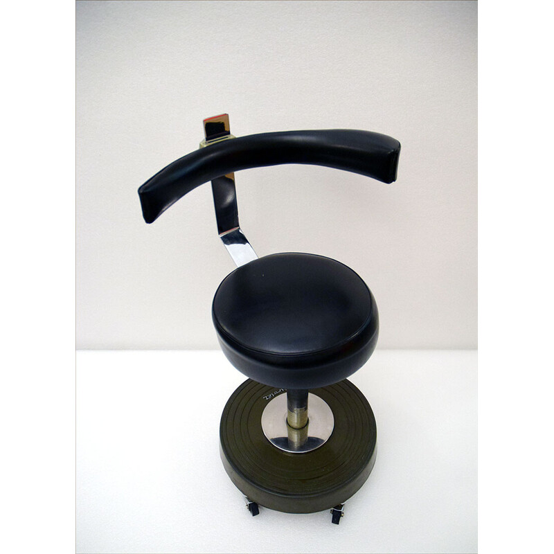 Vintage dentist's stool on wheels by Girolet, France 1960s