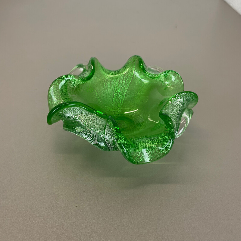 Vintage Murano glass "floral" ashtray by Barovier and Toso, Italy 1970s