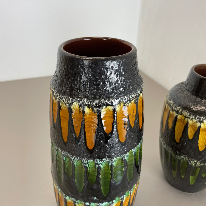 Pair of vintage ceramic vases for Scheurich, Germany 1970s