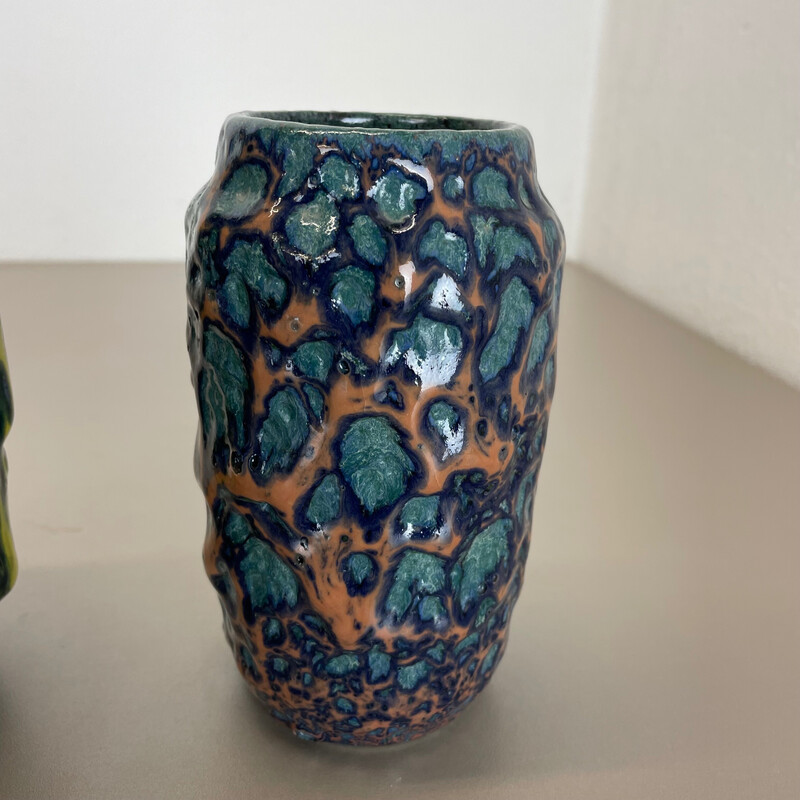 Paire de vases vintage en céramique pour Scheurich, Allemagne 1970