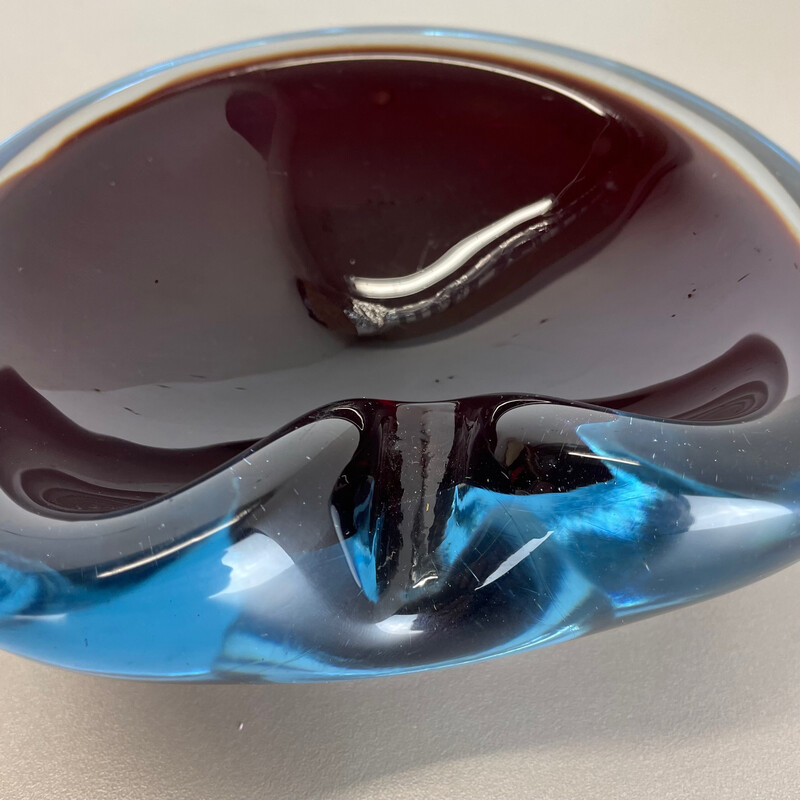 Vintage "Multi-Color" ashtray in Murano glass, Italy 1970s