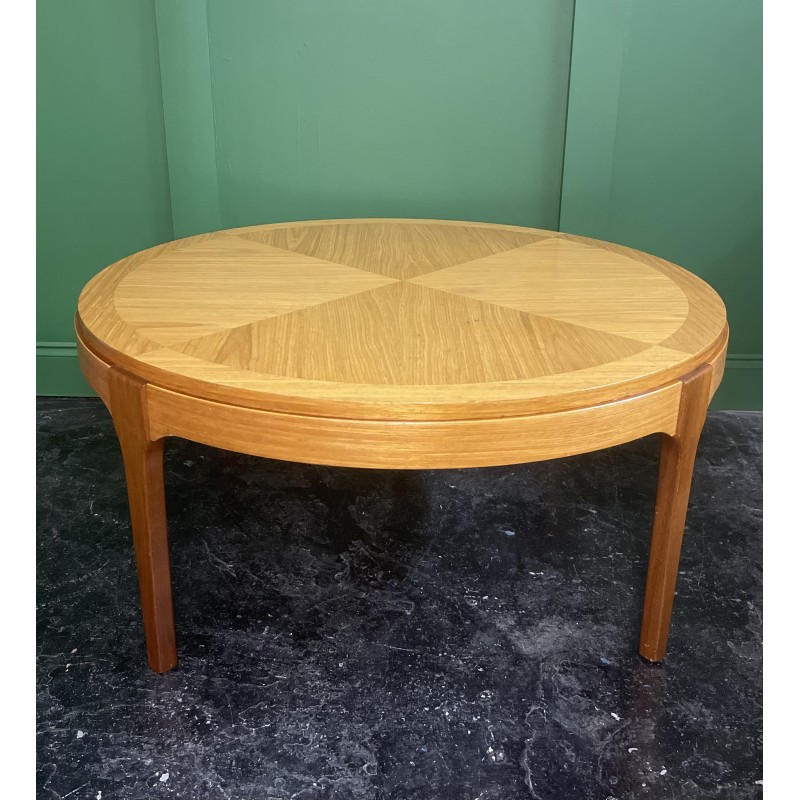 Mesa de café Vintage de teca redonda para Stonehill, Reino Unido Anos 60