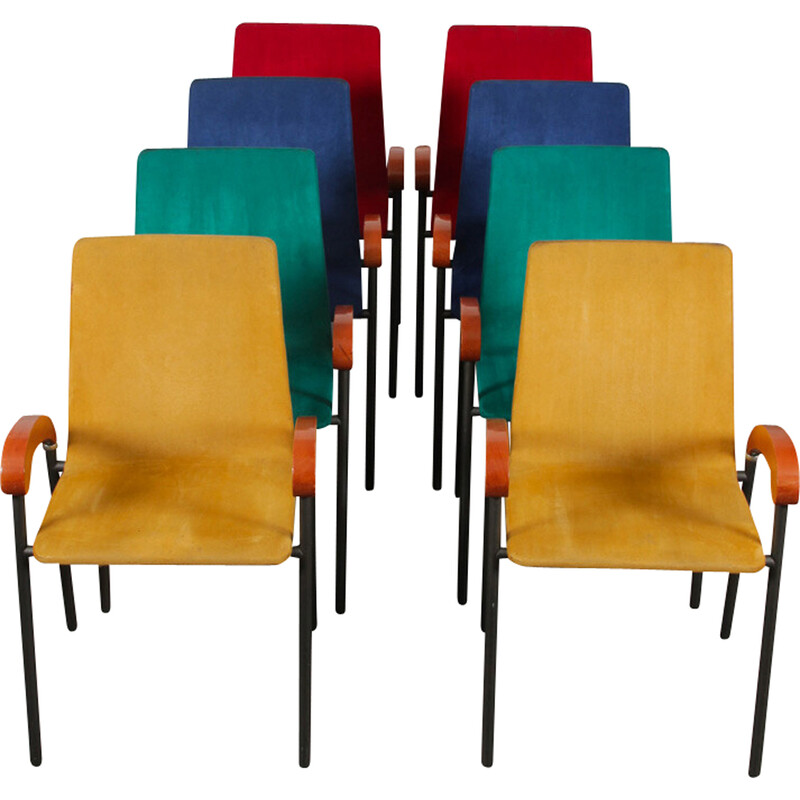 Conjunto de 8 cadeiras Pigalle vintage da Caramia para Xo, 1990