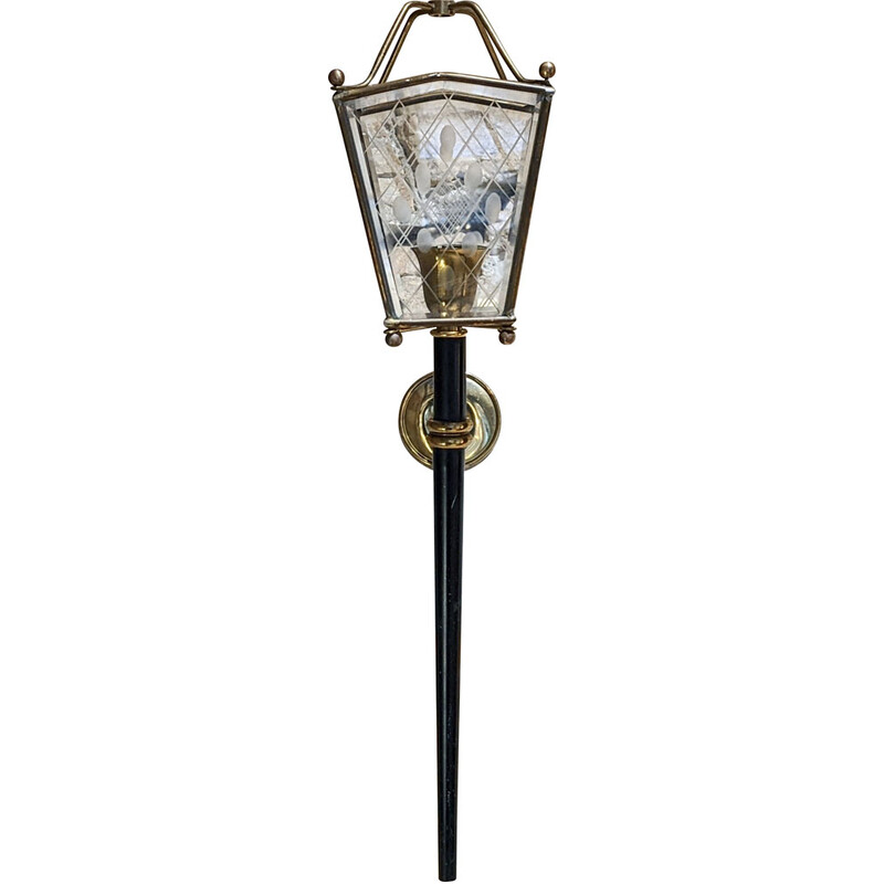 Lampada da parete vintage in ottone e metallo