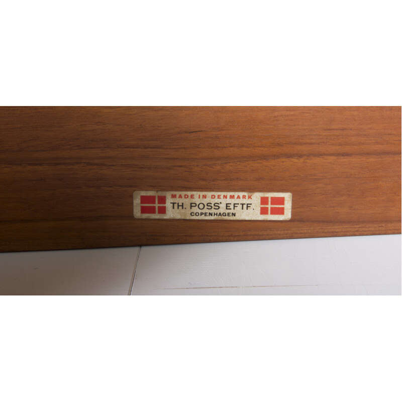 Table de chevet vintage en teck produite par Th. Poss EFTF - 1960