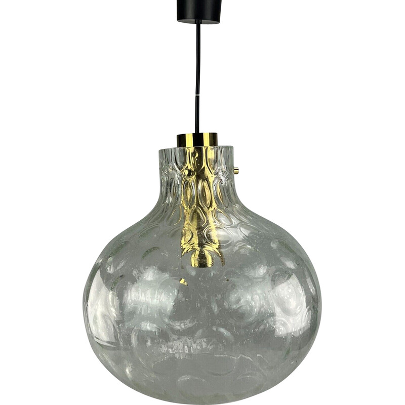 Vintage glass ceiling lamp for Glashütte Limburg, Germany 1960s-1970s