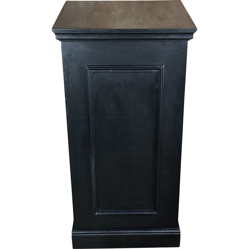 Vintage column in satin black wood, 1980s