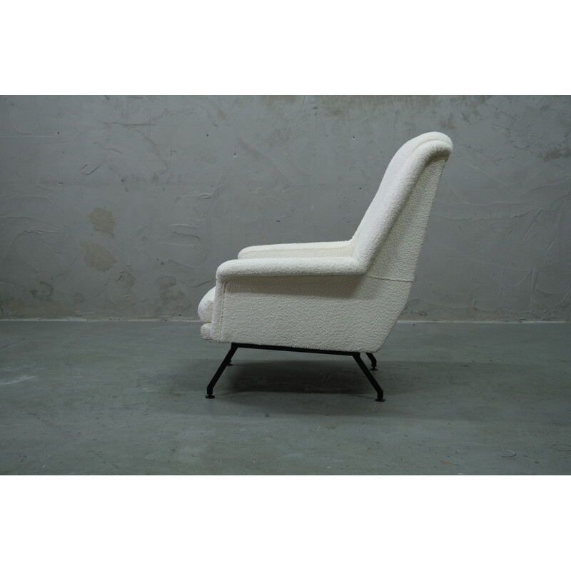 Vintage modernistische fauteuil in metaal en gesp, Italië 1950