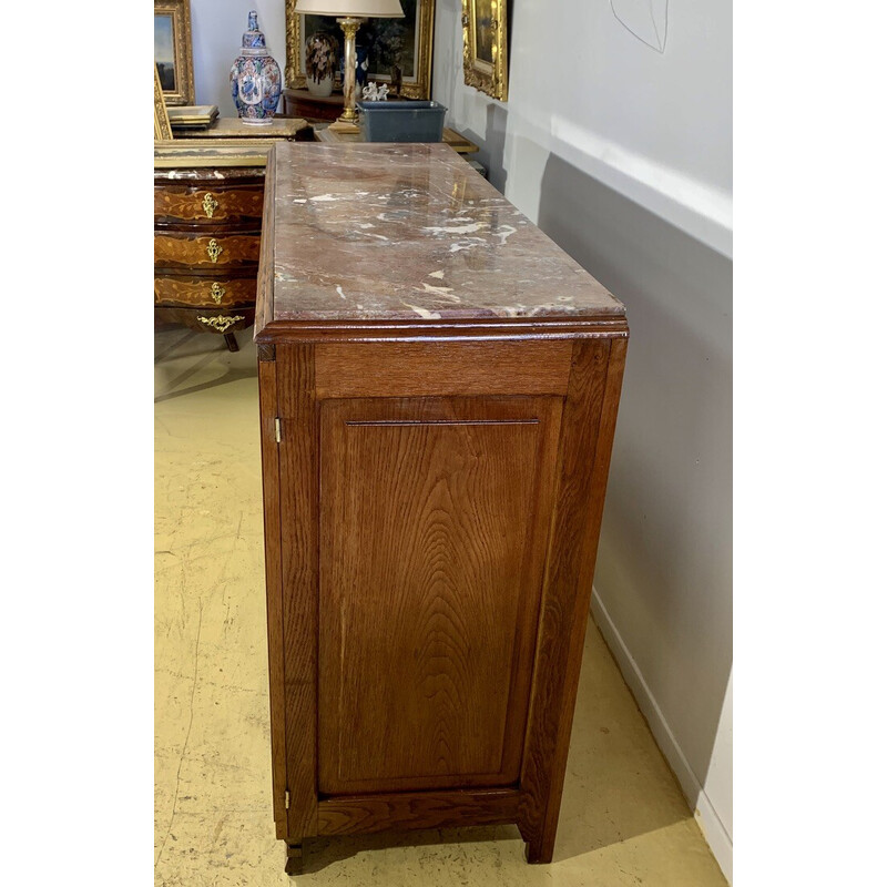 Vintage Art Deco solid oakwood highboard, 1930