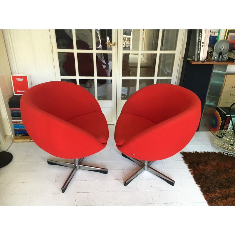 Pair of vintage armchairs "Planet" by Sven Ivar Dysthe for Fora Form