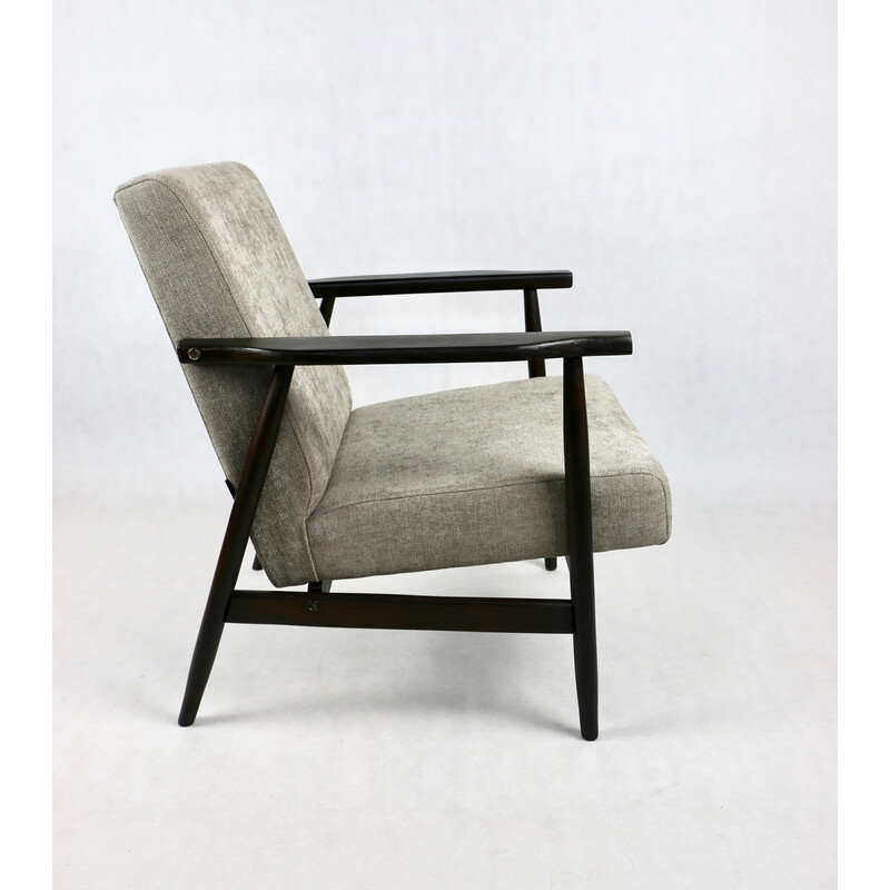 Vintage wooden armchair with fabric upholstery, 1970