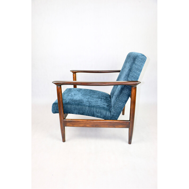 Vintage blauwe Gfm-142 fauteuil van Edmund Homa, 1970