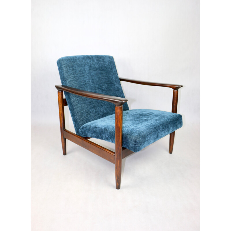 Vintage blue Gfm-142 armchair by Edmund Homa, 1970s